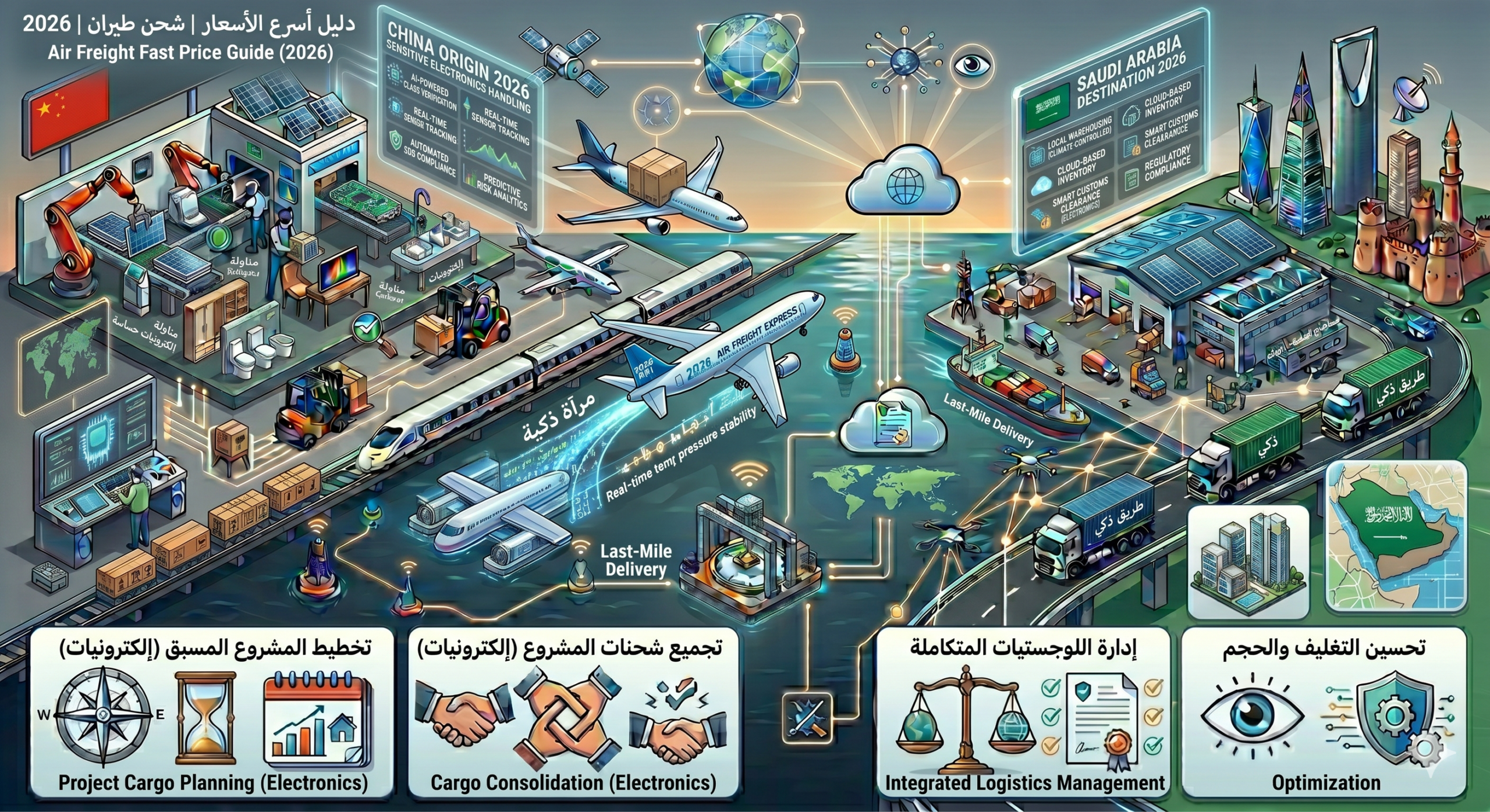 خطوات حجز شحن طيران من الصين الى السعودية بأسعار تنافسية