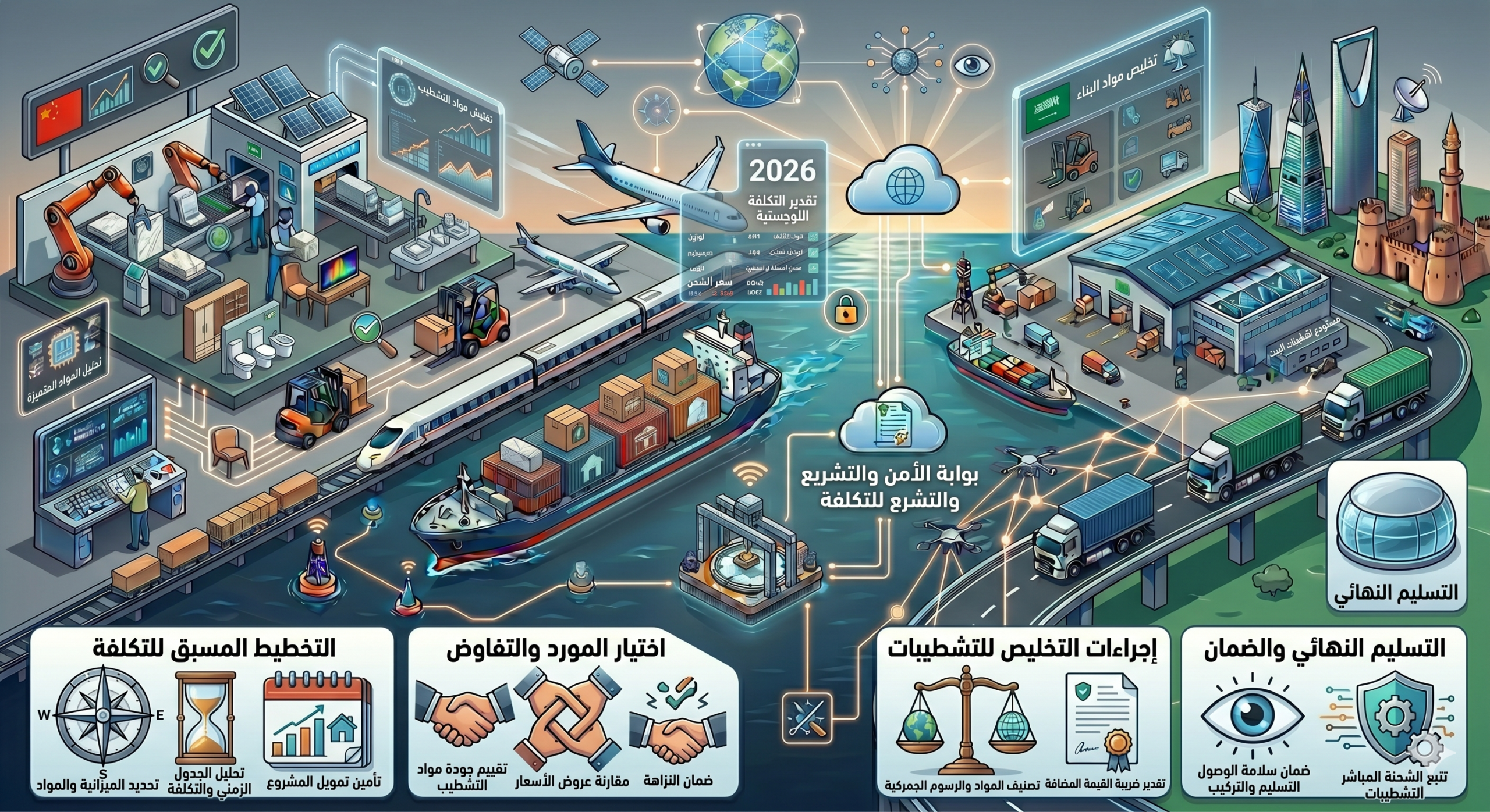 كم مدة الشحن البحري من الصين إلى السعودية والخطوات الفنية؟