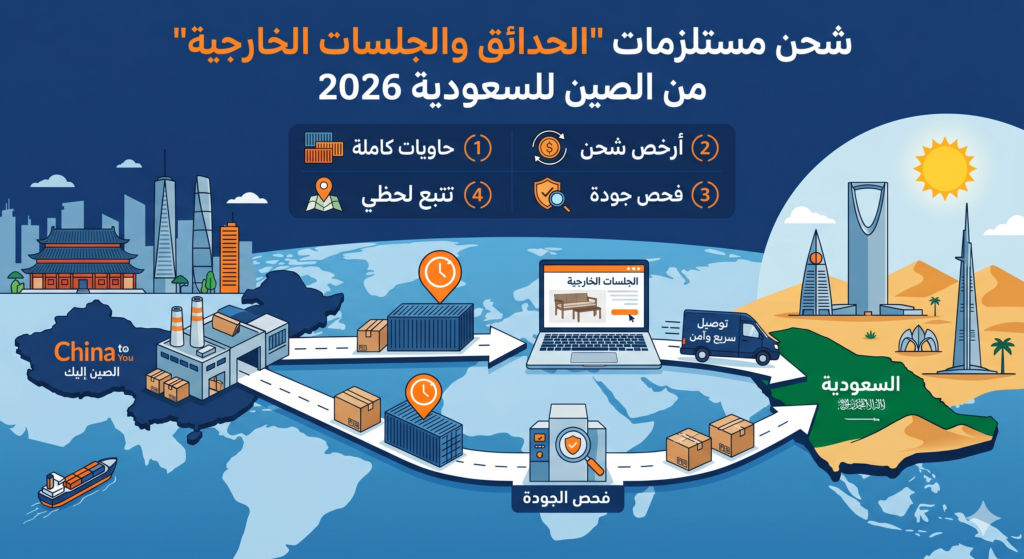 شحن مستلزمات الحدائق والجلسات الخارجية