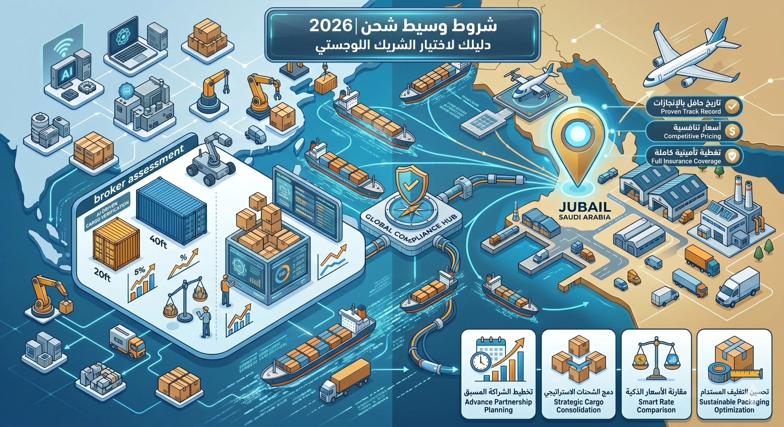 خطوات للتأكد من انطباق شروط وسيط شحن على شريكك