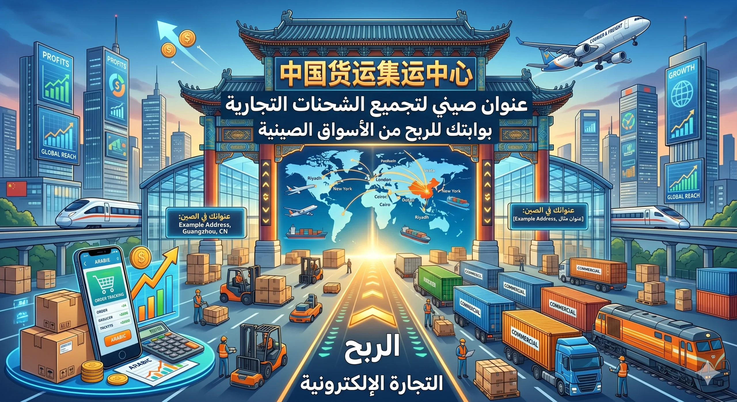 خطوات الاستفادة من عنوان صيني لتجميع الشحنات التجارية