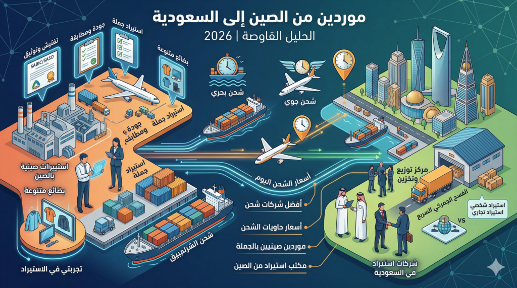 موردين من الصين إلى السعودية