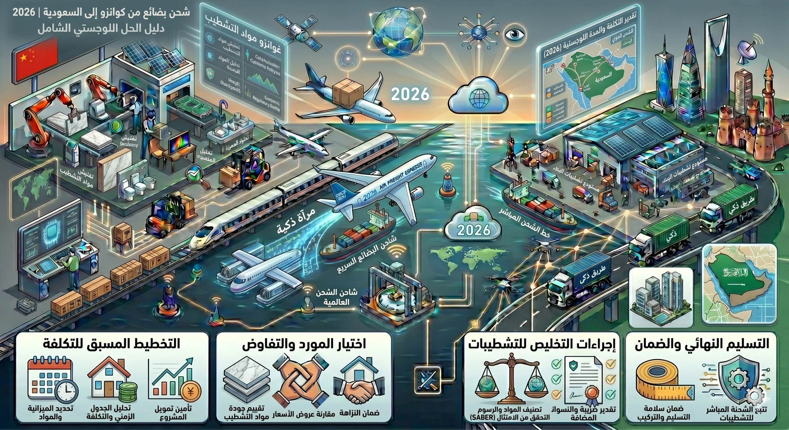 شحن بضائع من كوانزو إلى السعودية