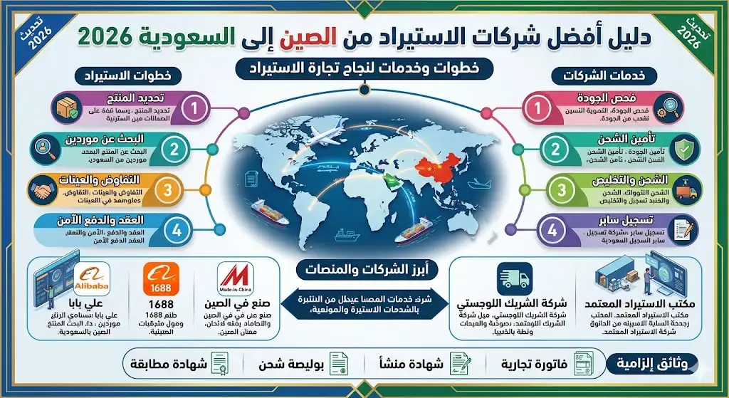 دليل أفضل شركات الاستيراد من الصين إلى السعودية 2026