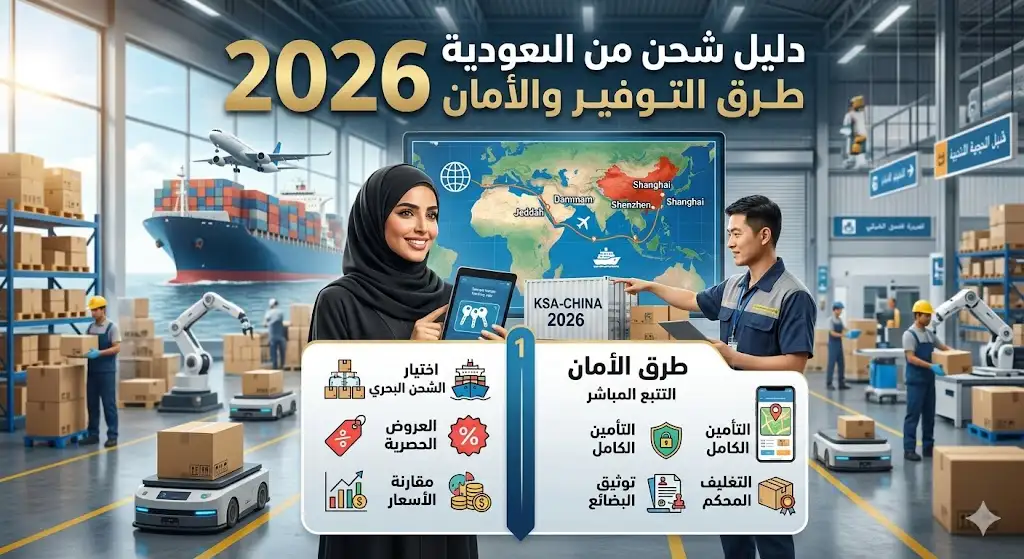 دليل شحن من الصين إلى السعودية 2026_ طرق التوفير والأمان