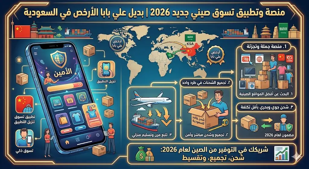 منصة وتطبيق تسوق صيني جديد 2026 | بديل علي بابا الأرخص في السعودية