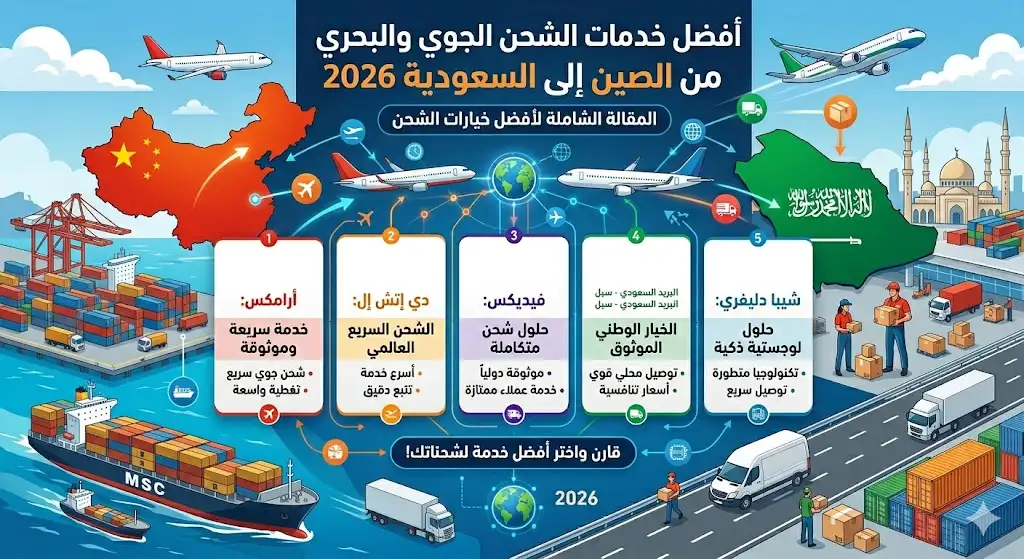 أفضل خدمة shipping courier من الصين إلى السعودية 2026
