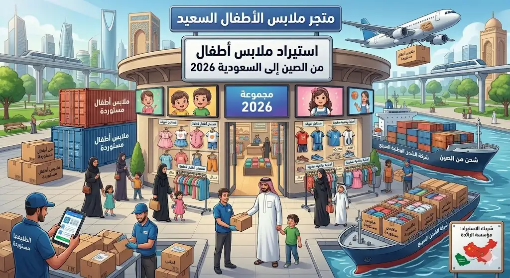 استيراد ملابس أطفال من الصين إلى السعودية 2026