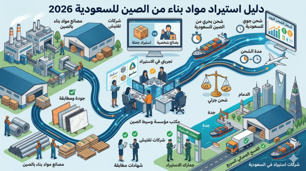 استيراد مواد بناء من الصين للسعودية