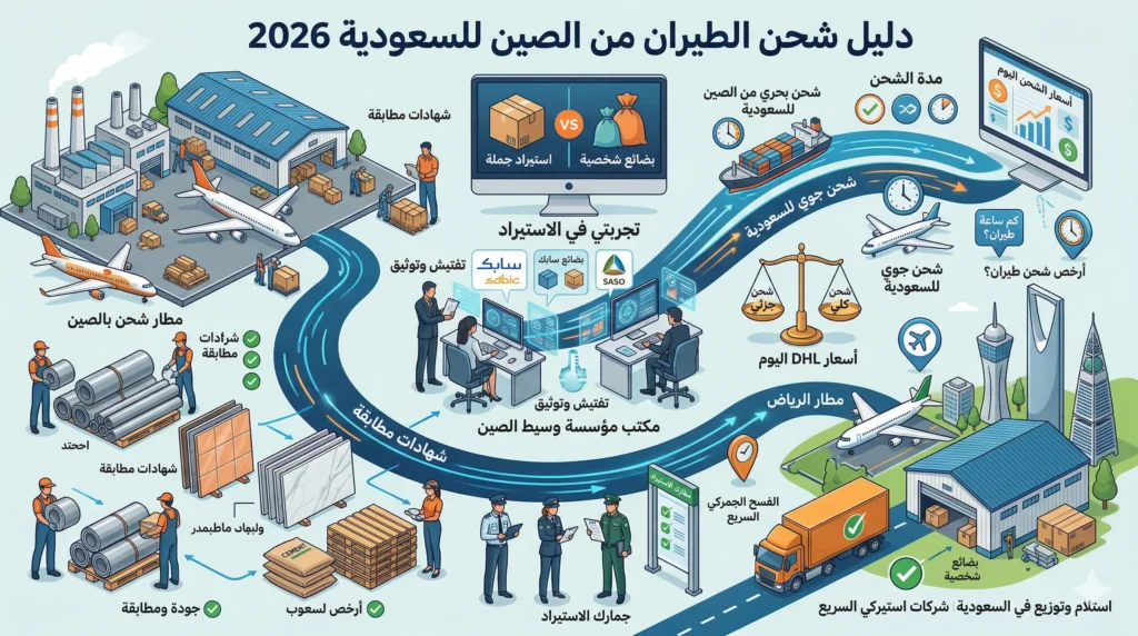 شحن طيران من الصين الى السعودية