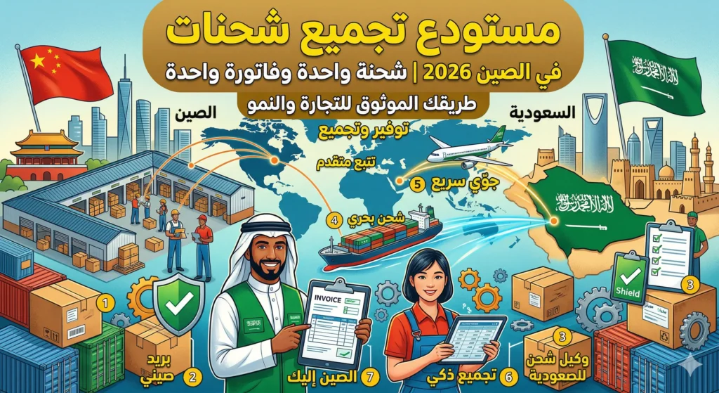 مستودع تجميع شحنات في الصين